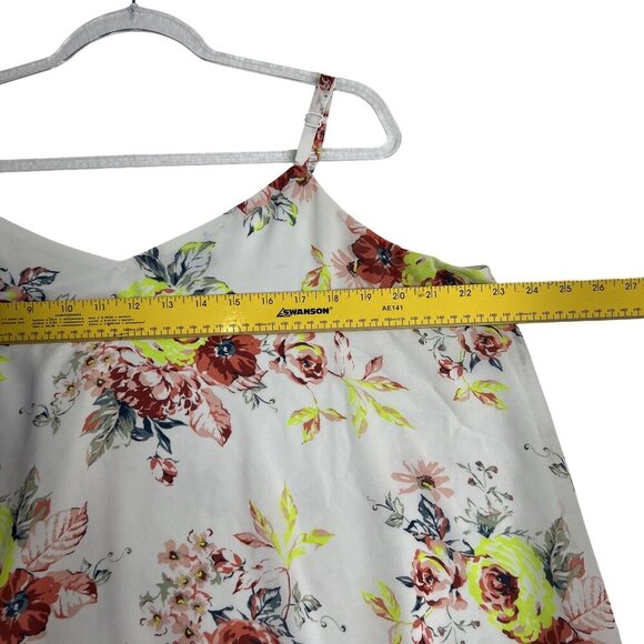 Torrid 2X Sophie Rose Swing Cami Flowy Tank Top White Neon Green Bloomcore Boho - Picture 6 of 10